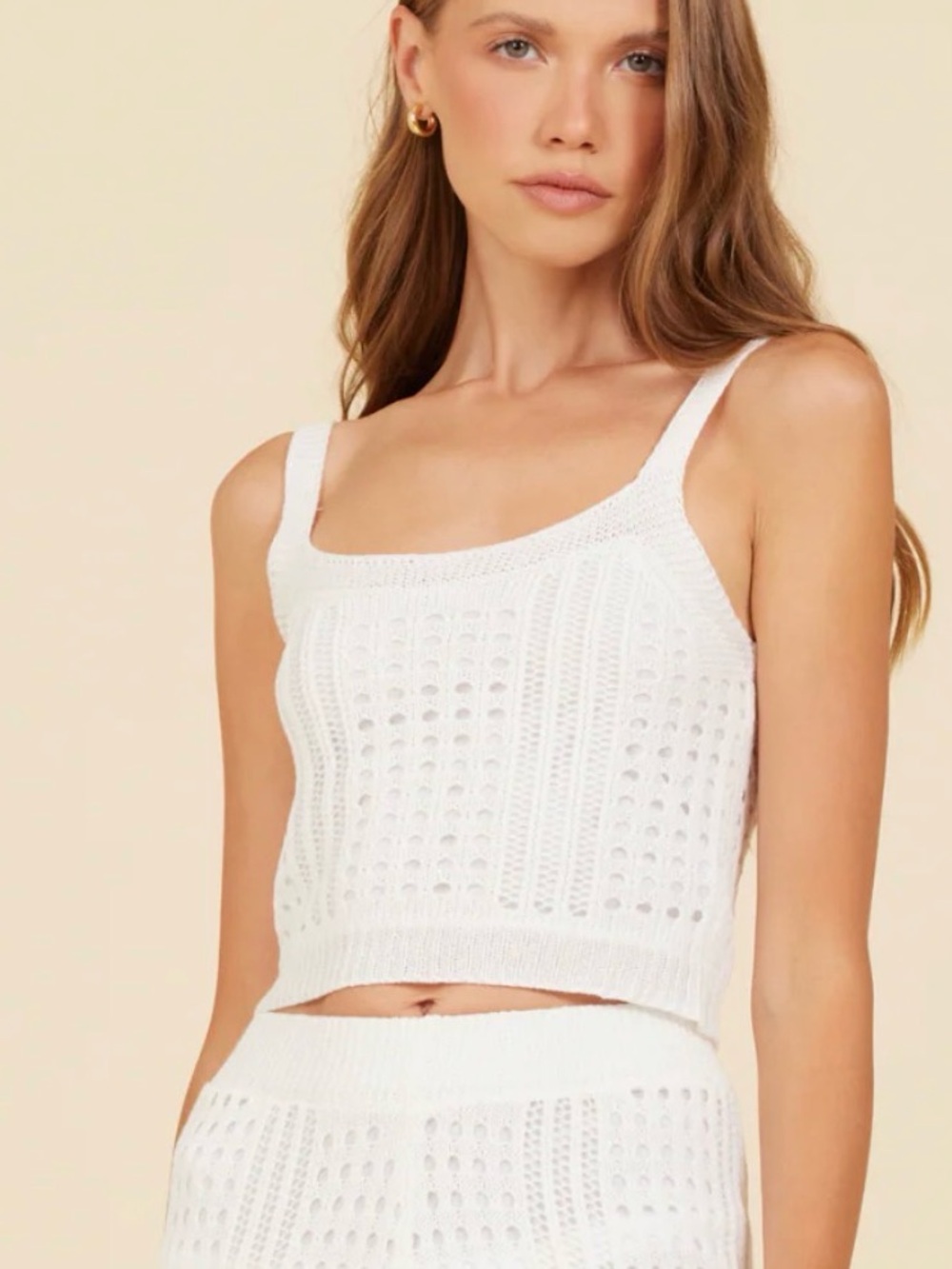 Surf Gypsy White Knit Cropped Tank Top - Brand New with Tags